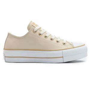 Tênis All Star Converse Chuck Taylor Lift Plataforma Feminino Bege Claro
