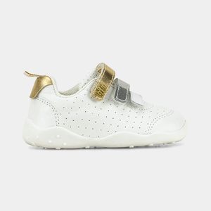 Tênis Infantil Bibi Fisioflex Originals Branco com Dourado de Tiras